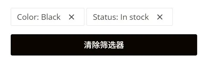 筛选元素优化后的Reset功能 升级后,Reset功能集成,买家可一键清除多个筛选条件。