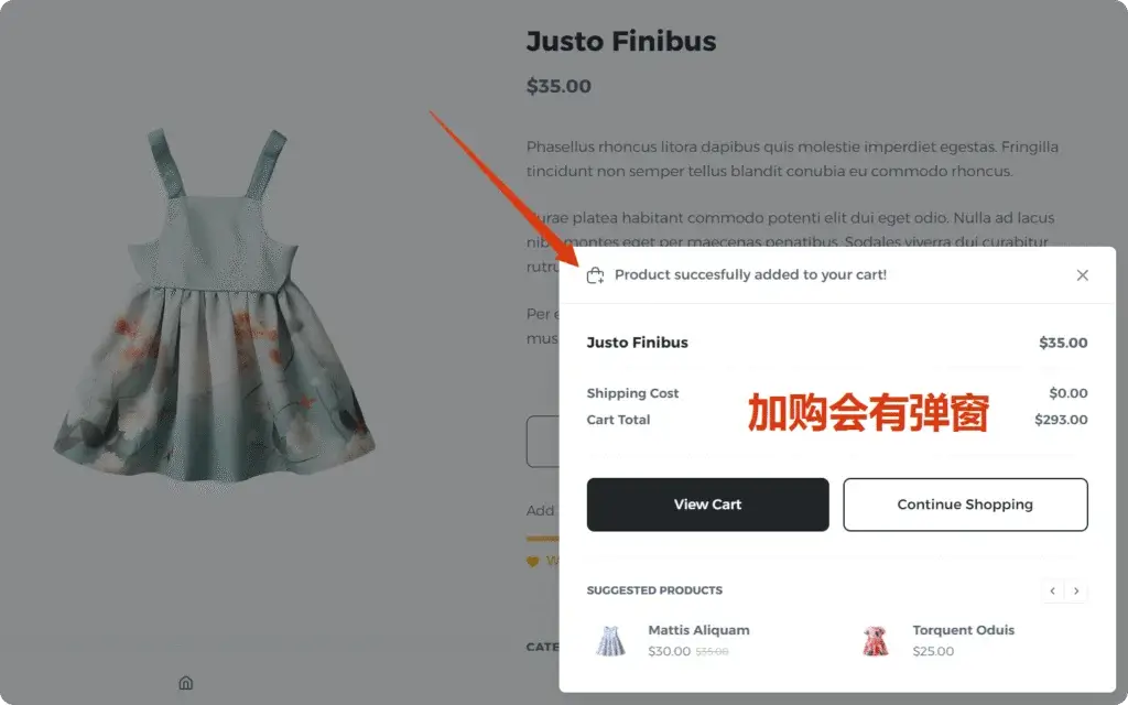 cart popup