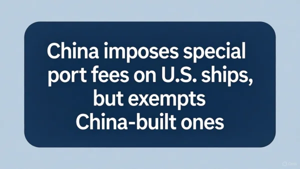 中国从2025年10月14日起，开始对进入中国港口的美国船舶收取特殊港口费用。