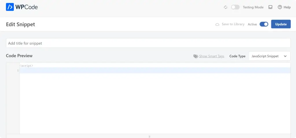 WordPress WPCode 插件的后台设置页面，展示了代码预览编辑框以及如何配置 PHP 代码片段的运行方式。