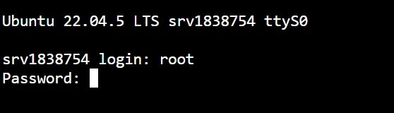 VPS终端登录界面